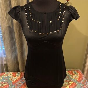 Nanette Lepore Black Silk Top